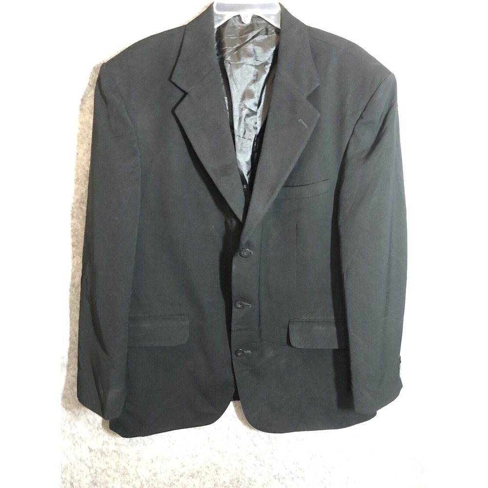 L.L. Bean Blazer Mens 45 Black Traveller Microfiber Career Sport Coat Jacket